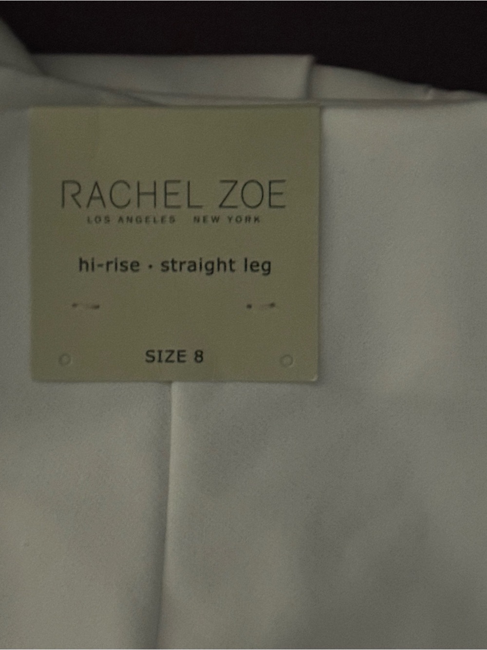 Rachel Zoe Straight Leg Trousers in White